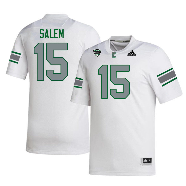Eastern Michigan Eagles #15 Jeremiah Salem College Football Jerseys Stitched Sale-White